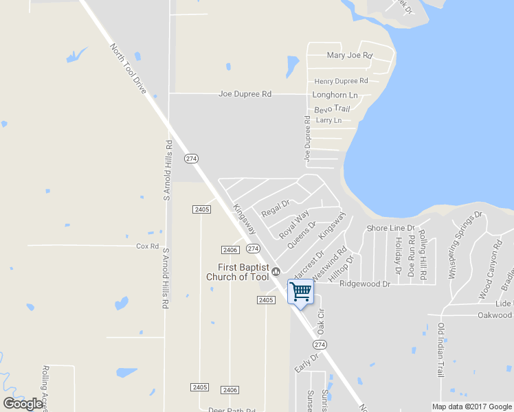 map of restaurants, bars, coffee shops, grocery stores, and more near 809 Royal Way in Tool