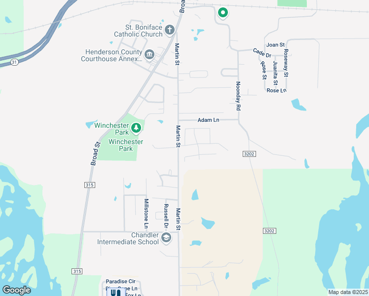 map of restaurants, bars, coffee shops, grocery stores, and more near 402 Laura Lane in Chandler