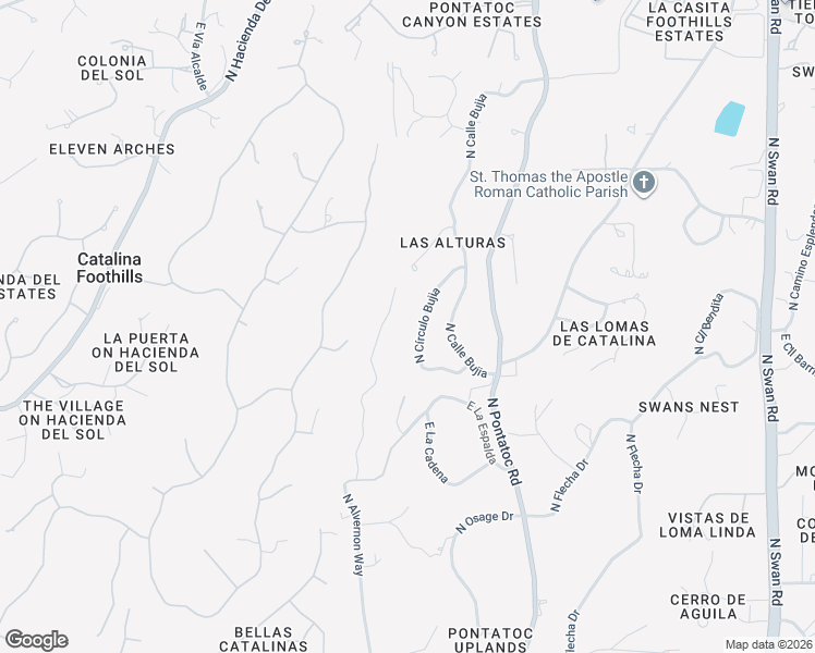 map of restaurants, bars, coffee shops, grocery stores, and more near 4943 North Círculo Bujia in Tucson
