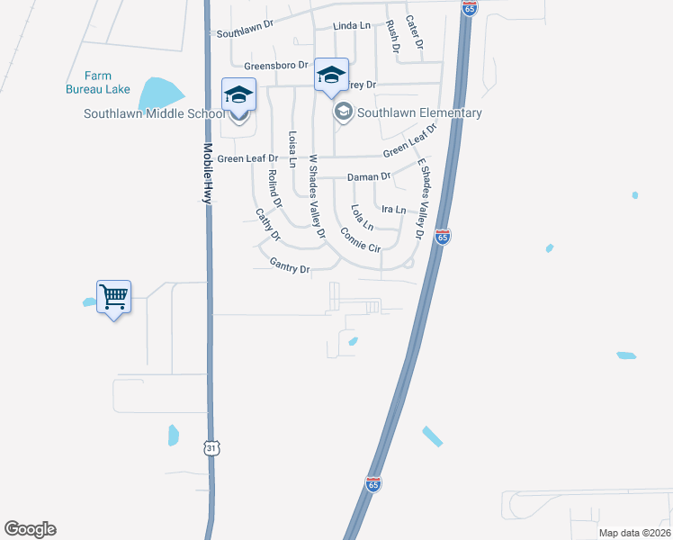 map of restaurants, bars, coffee shops, grocery stores, and more near 5457 West Shades Valley Drive in Montgomery