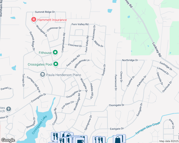 map of restaurants, bars, coffee shops, grocery stores, and more near 25 Sandway Court in Brandon