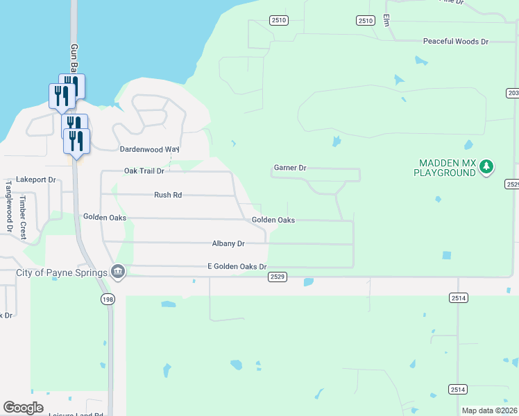 map of restaurants, bars, coffee shops, grocery stores, and more near 112 Kathy Circle in Mabank