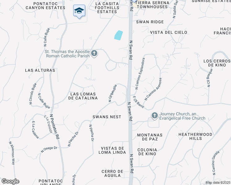 map of restaurants, bars, coffee shops, grocery stores, and more near 4930 North Cll Bendita in Tucson