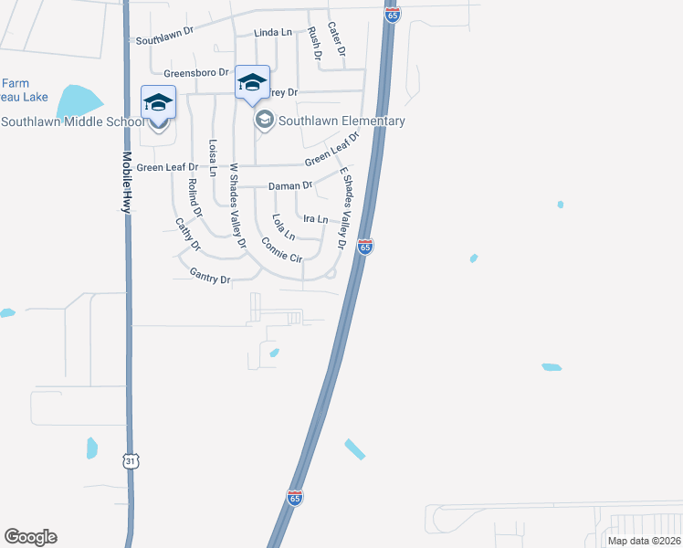 map of restaurants, bars, coffee shops, grocery stores, and more near 5528 East Shades Valley Drive in Montgomery