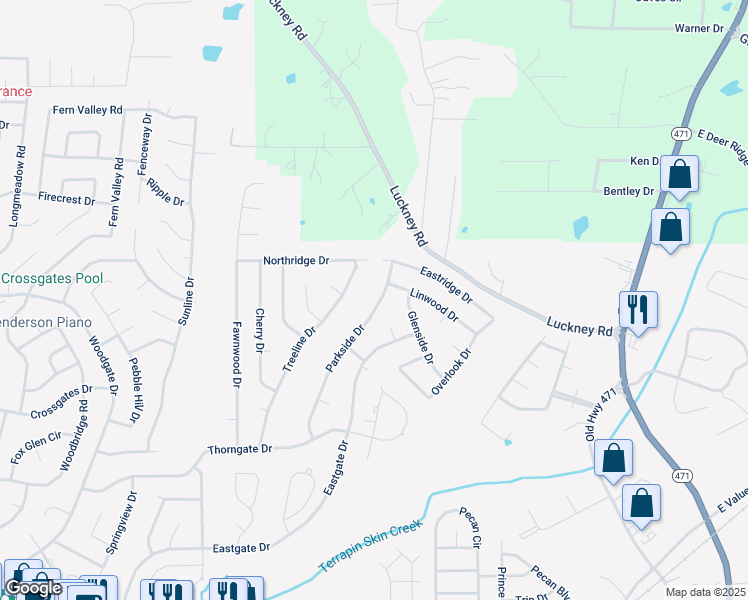map of restaurants, bars, coffee shops, grocery stores, and more near 141 Parkside Drive in Brandon
