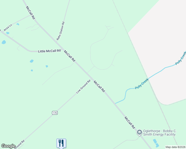 map of restaurants, bars, coffee shops, grocery stores, and more near 2969 McCall Road in Rincon