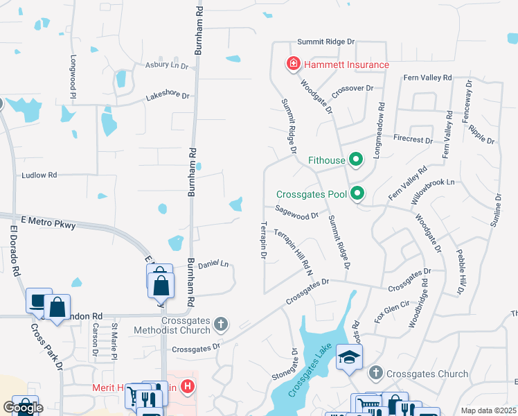 map of restaurants, bars, coffee shops, grocery stores, and more near 95 Terrapin Drive in Brandon