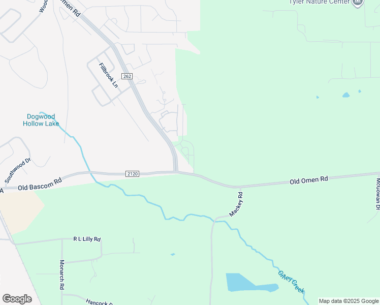 map of restaurants, bars, coffee shops, grocery stores, and more near Old Omen Road in Tyler