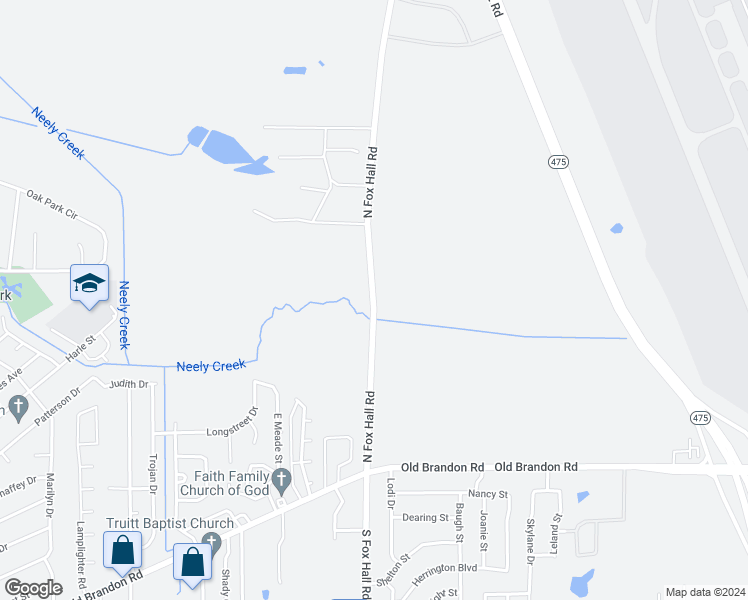 map of restaurants, bars, coffee shops, grocery stores, and more near 348 North Fox Hall Road in Pearl