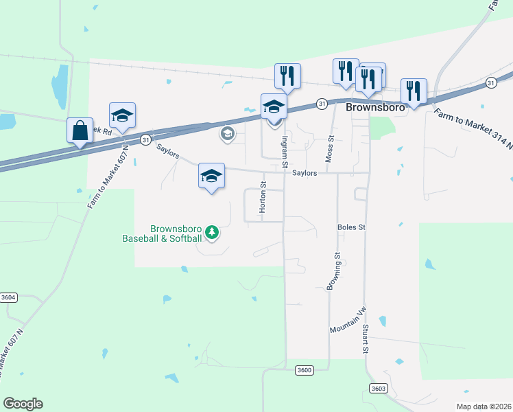 map of restaurants, bars, coffee shops, grocery stores, and more near 13946 Joe B Fulgham Circle in Brownsboro