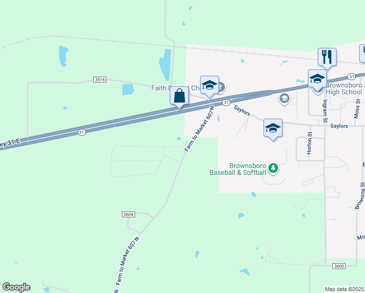 map of restaurants, bars, coffee shops, grocery stores, and more near 10916 Meadow Creek Drive in Brownsboro