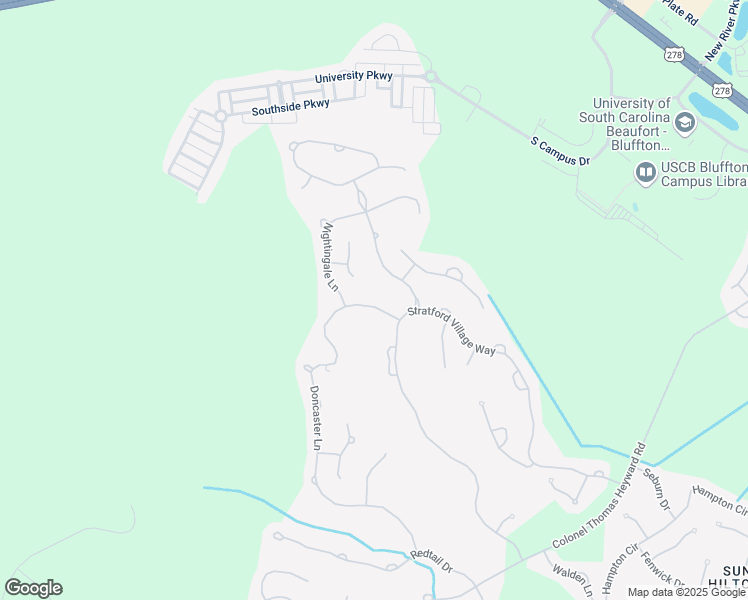 map of restaurants, bars, coffee shops, grocery stores, and more near 17 Willow Brook Drive in Bluffton