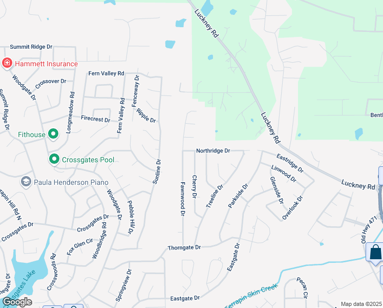 map of restaurants, bars, coffee shops, grocery stores, and more near 201 Northridge Drive in Brandon