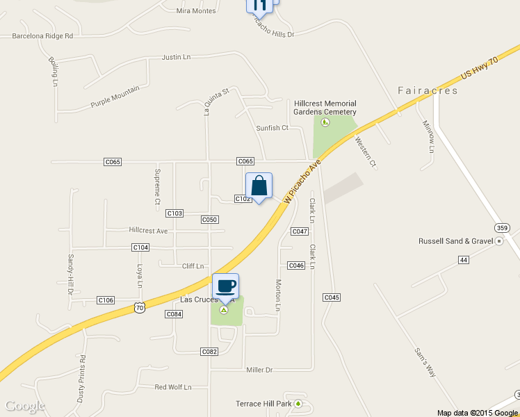 map of restaurants, bars, coffee shops, grocery stores, and more near 940 Townview Ln in Las Cruces