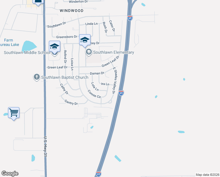 map of restaurants, bars, coffee shops, grocery stores, and more near 5436 Connie Circle in Montgomery
