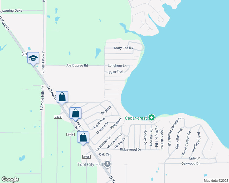 map of restaurants, bars, coffee shops, grocery stores, and more near 610 Keene Drive in Tool
