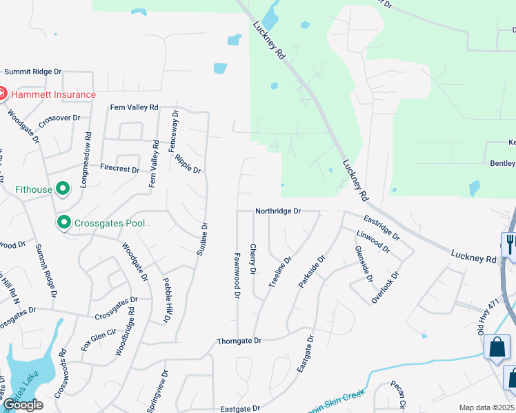map of restaurants, bars, coffee shops, grocery stores, and more near 201 Northridge Drive in Brandon
