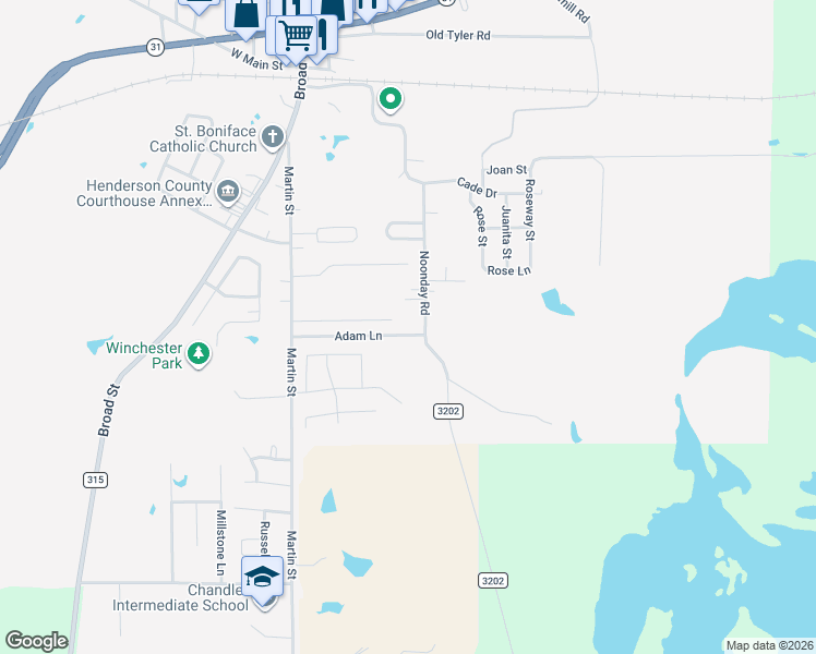 map of restaurants, bars, coffee shops, grocery stores, and more near 1002 Adam Lane in Chandler