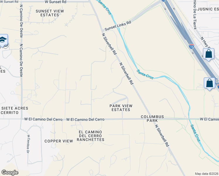 map of restaurants, bars, coffee shops, grocery stores, and more near 5001 North Wild Life Drive in Tucson