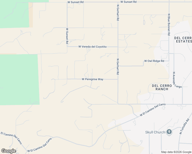 map of restaurants, bars, coffee shops, grocery stores, and more near 5960 West Peregrine Way in Tucson