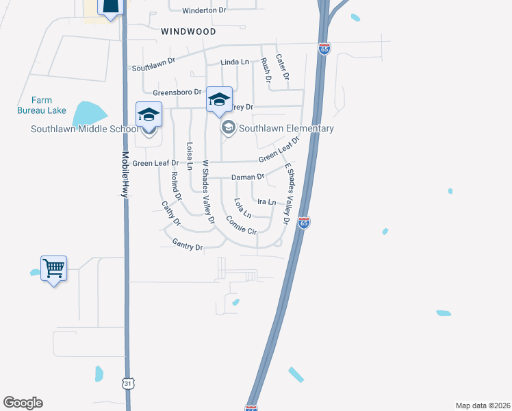 map of restaurants, bars, coffee shops, grocery stores, and more near 5328 Ira Lane in Montgomery