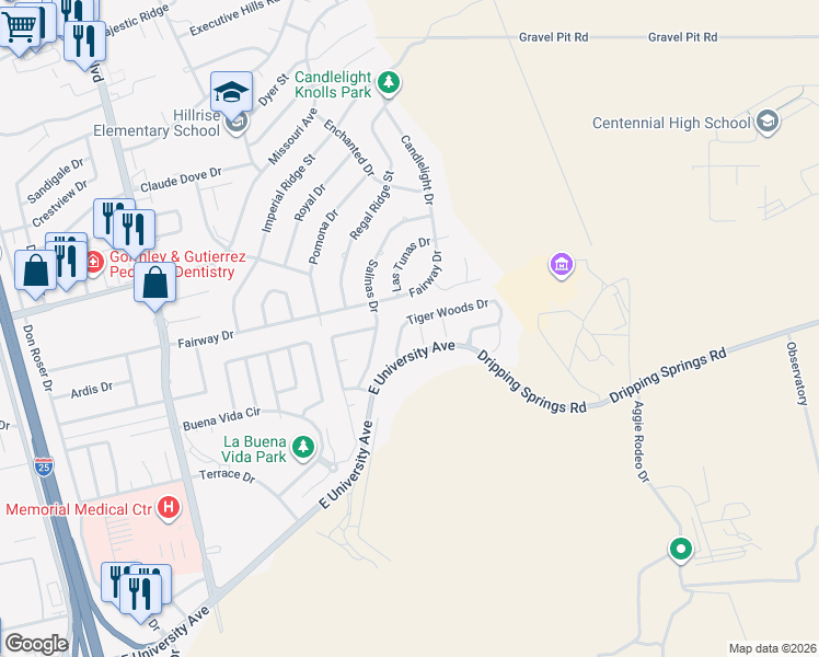 map of restaurants, bars, coffee shops, grocery stores, and more near 1304 Arnold Palmer Court in Las Cruces