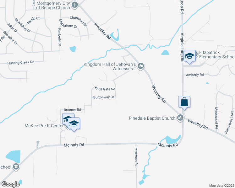 map of restaurants, bars, coffee shops, grocery stores, and more near 4260 Andova Drive in Montgomery