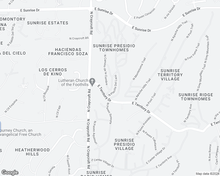 map of restaurants, bars, coffee shops, grocery stores, and more near 5040 North Camino de la Cumbre in Tucson