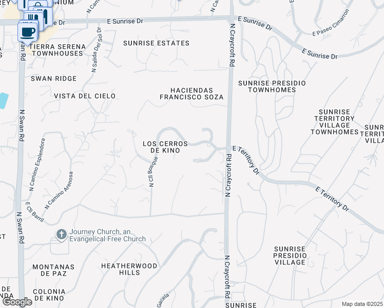 map of restaurants, bars, coffee shops, grocery stores, and more near 5409 East Placita Apan in Tucson