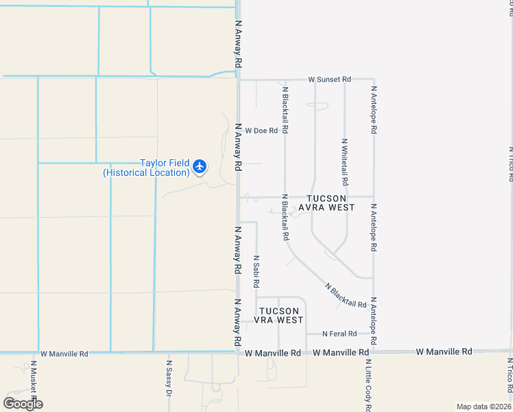 map of restaurants, bars, coffee shops, grocery stores, and more near 16533 West Midway Road in Marana