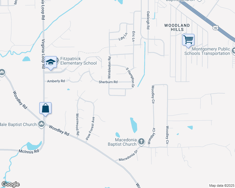 map of restaurants, bars, coffee shops, grocery stores, and more near 4320 Wimbledon Road in Montgomery