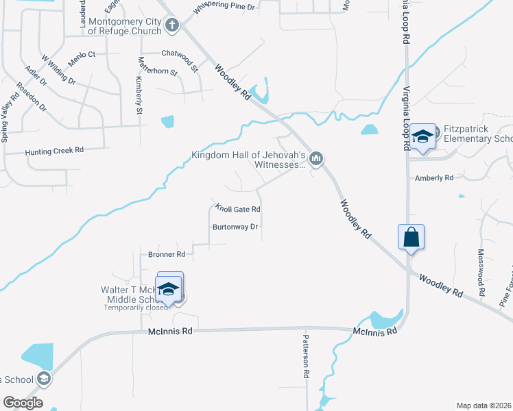 map of restaurants, bars, coffee shops, grocery stores, and more near 4267 Knoll Gate Road in Montgomery