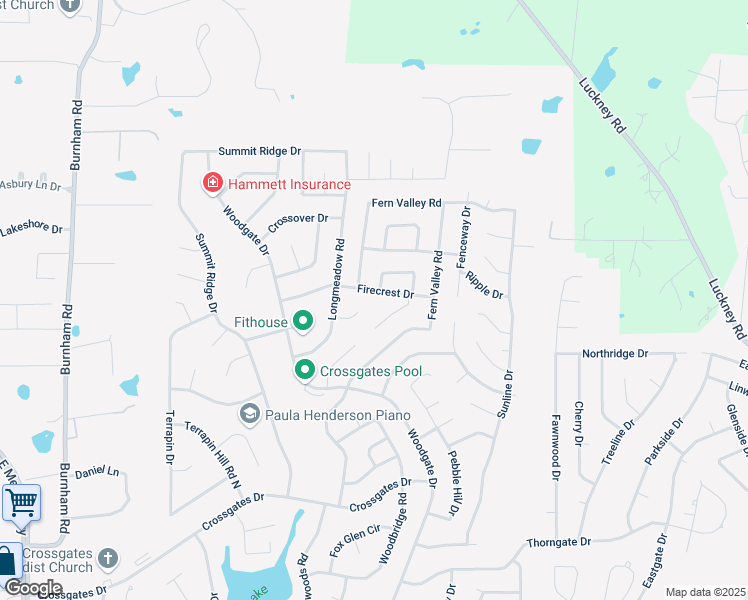 map of restaurants, bars, coffee shops, grocery stores, and more near 111 Firecrest Dr in Brandon