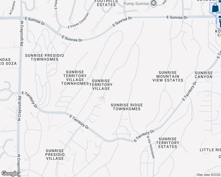 map of restaurants, bars, coffee shops, grocery stores, and more near 5102 North Fort Buchanan Trail in Tucson