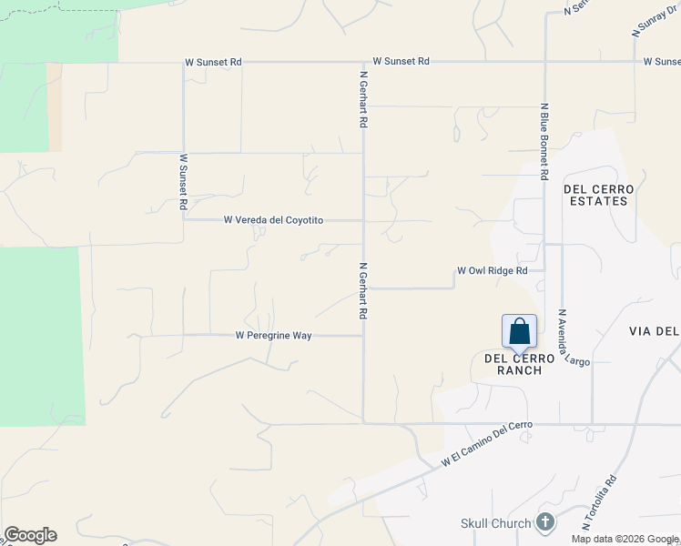 map of restaurants, bars, coffee shops, grocery stores, and more near 5173 North Gerhart Road in Tucson