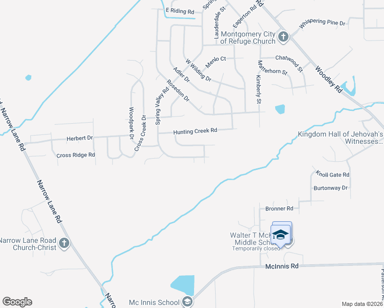 map of restaurants, bars, coffee shops, grocery stores, and more near 636 Mayflower Drive in Montgomery