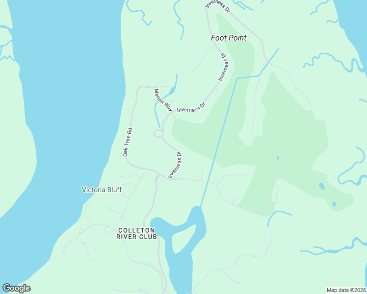 map of restaurants, bars, coffee shops, grocery stores, and more near 14 Inverness Drive in Bluffton