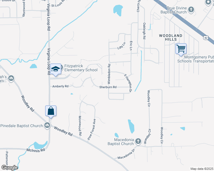 map of restaurants, bars, coffee shops, grocery stores, and more near 4431 Wimbledon Road in Montgomery