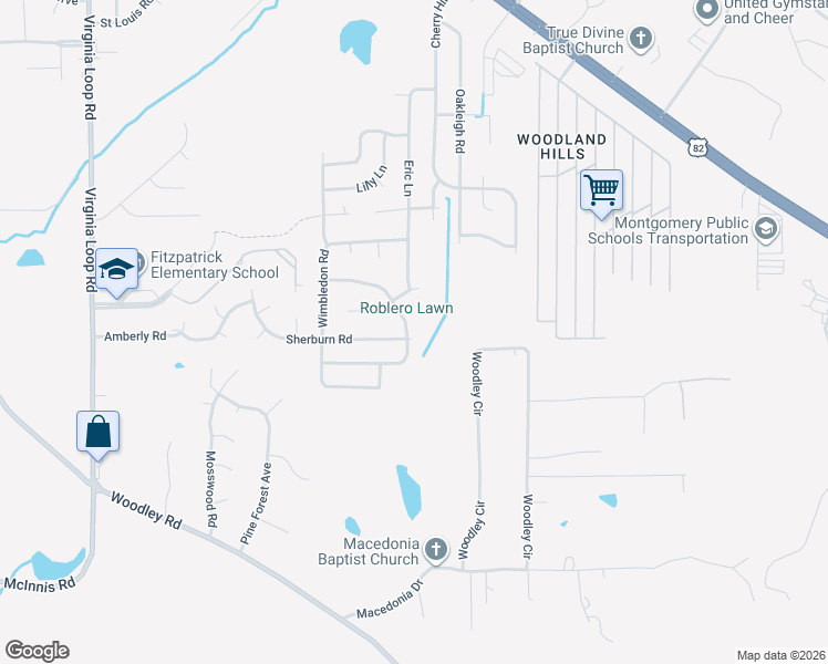 map of restaurants, bars, coffee shops, grocery stores, and more near 6181 South Hampton Drive in Montgomery