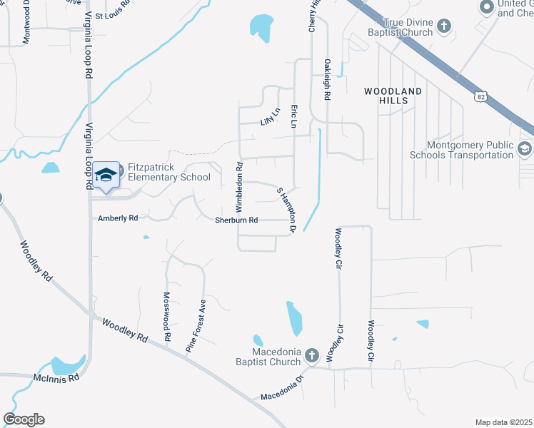 map of restaurants, bars, coffee shops, grocery stores, and more near 6117 Sherburn Road in Montgomery
