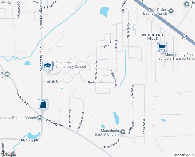 map of restaurants, bars, coffee shops, grocery stores, and more near 4431 Wimbledon Road in Montgomery