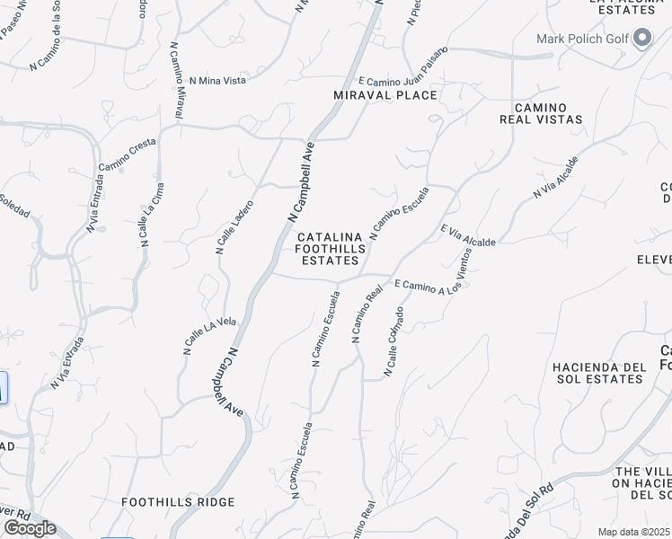 map of restaurants, bars, coffee shops, grocery stores, and more near 5201 North Cam Escuela in Tucson
