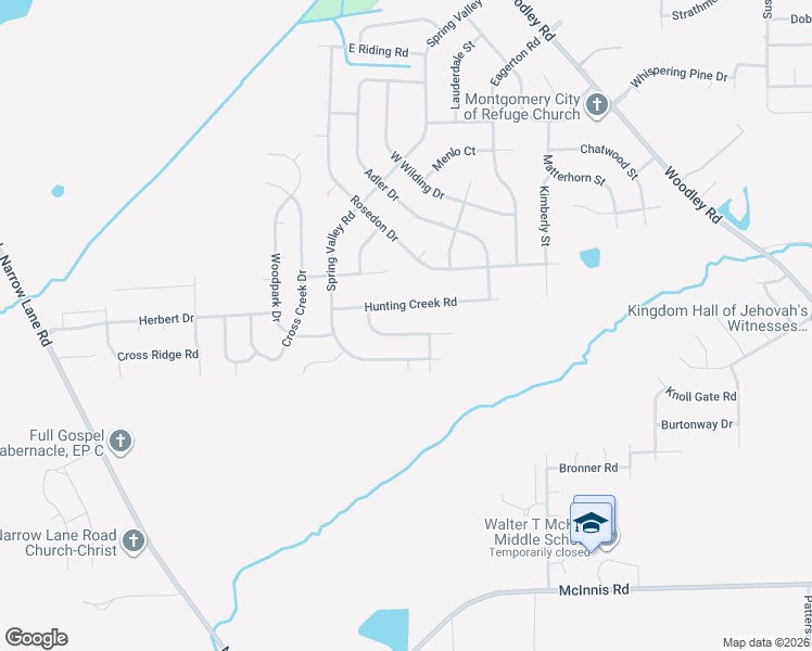 map of restaurants, bars, coffee shops, grocery stores, and more near 636 Mayflower Drive in Montgomery