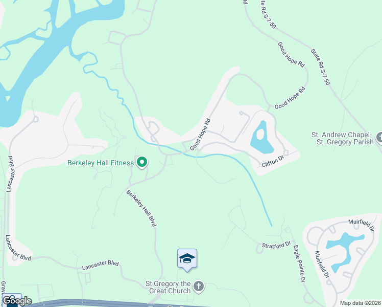 map of restaurants, bars, coffee shops, grocery stores, and more near 12 Bellereve Drive in Bluffton