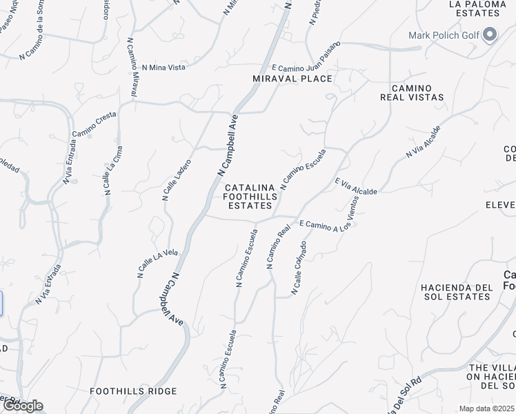 map of restaurants, bars, coffee shops, grocery stores, and more near 5201 North Cam Escuela in Tucson