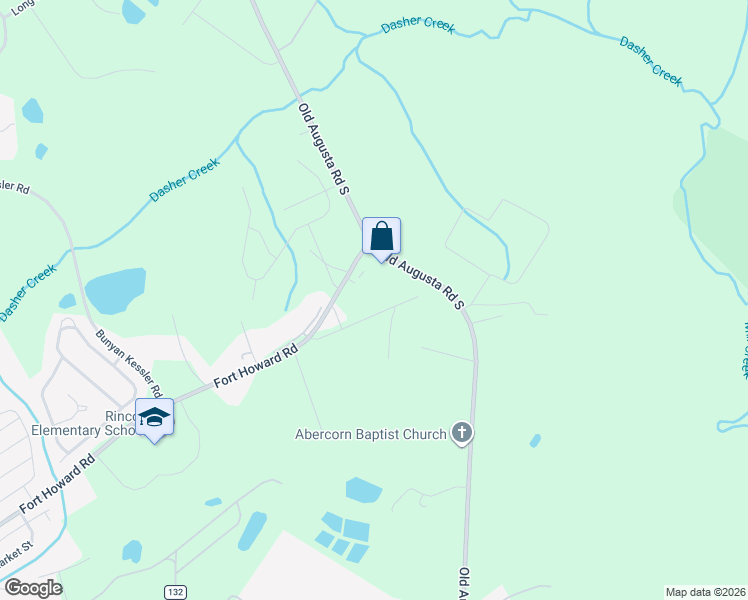 map of restaurants, bars, coffee shops, grocery stores, and more near 193 Old Augusta Road South in Rincon