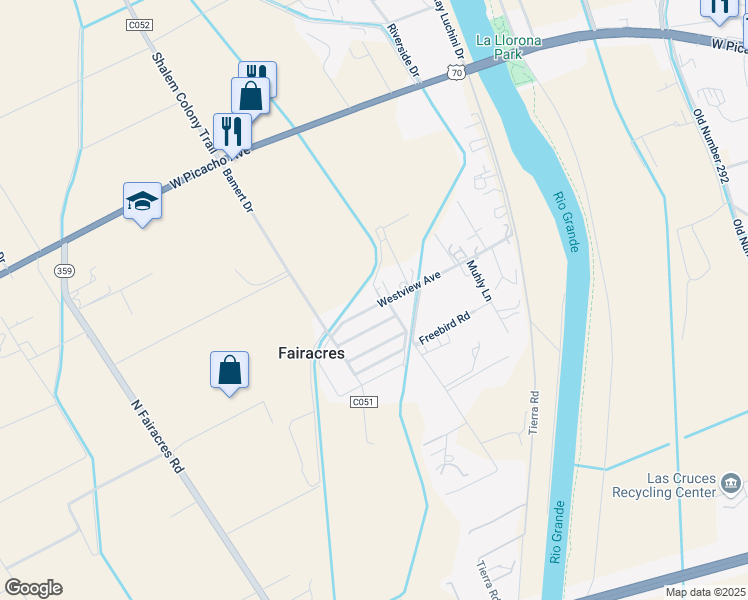 map of restaurants, bars, coffee shops, grocery stores, and more near 3770 Westview Avenue in Las Cruces