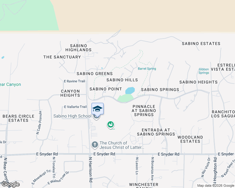map of restaurants, bars, coffee shops, grocery stores, and more near 5220 Spring View Drive in Tucson