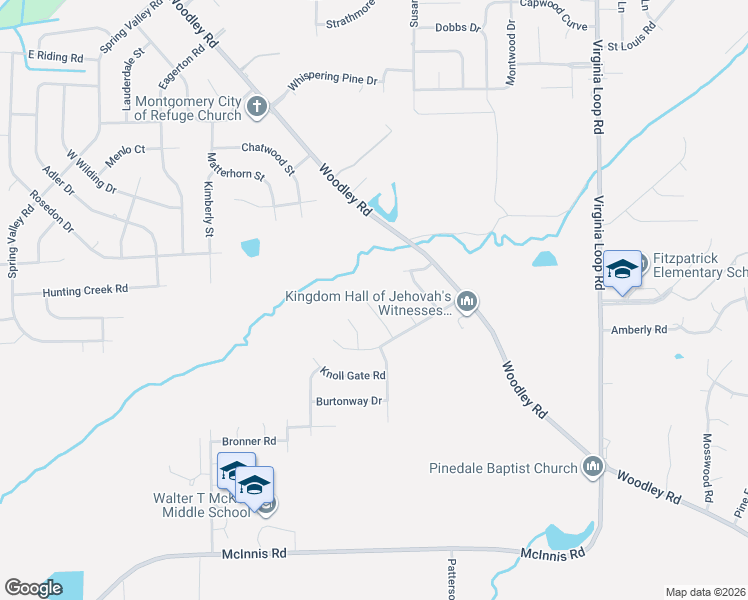 map of restaurants, bars, coffee shops, grocery stores, and more near 4123 Brooktree Road in Montgomery