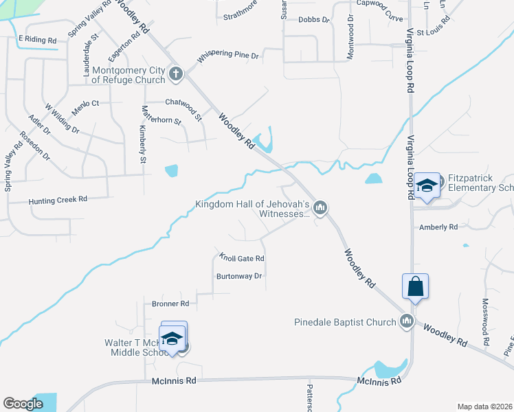 map of restaurants, bars, coffee shops, grocery stores, and more near 4123 Brooktree Road in Montgomery